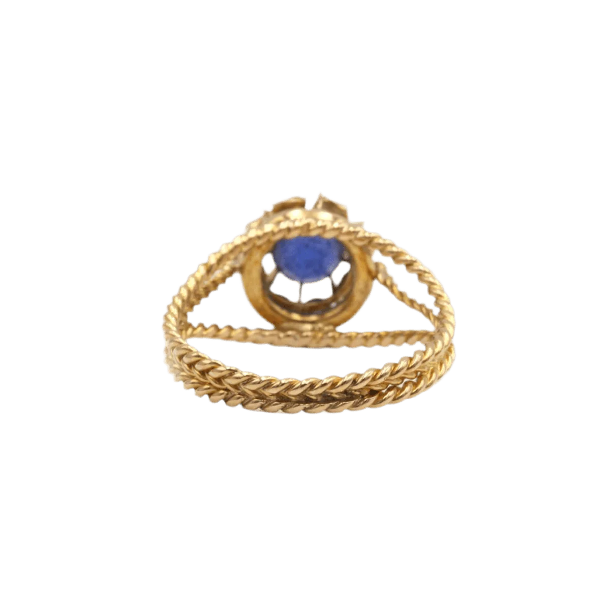 Bague en or jaune, saphir et diamants - Image 5