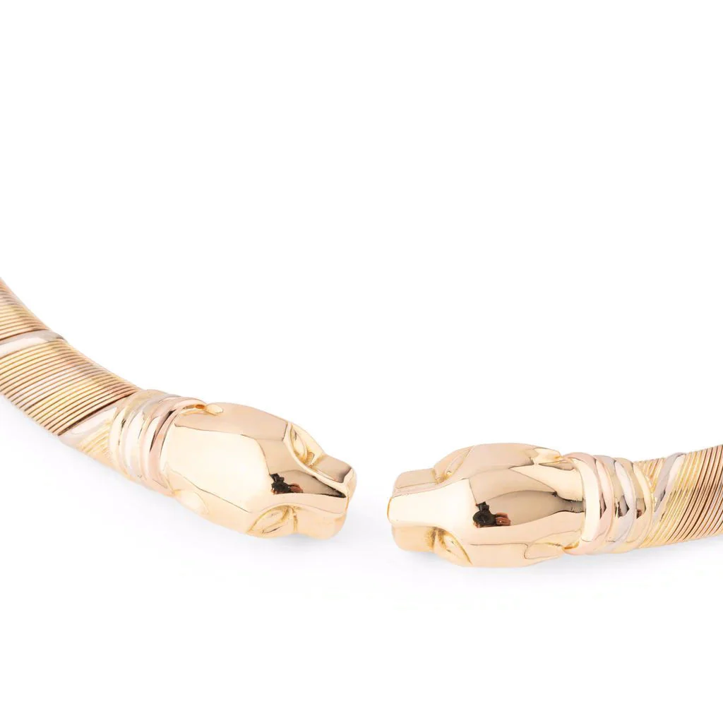 Collier Torque CARTIER "Têtes de panthère" en 3 ors - Image 4