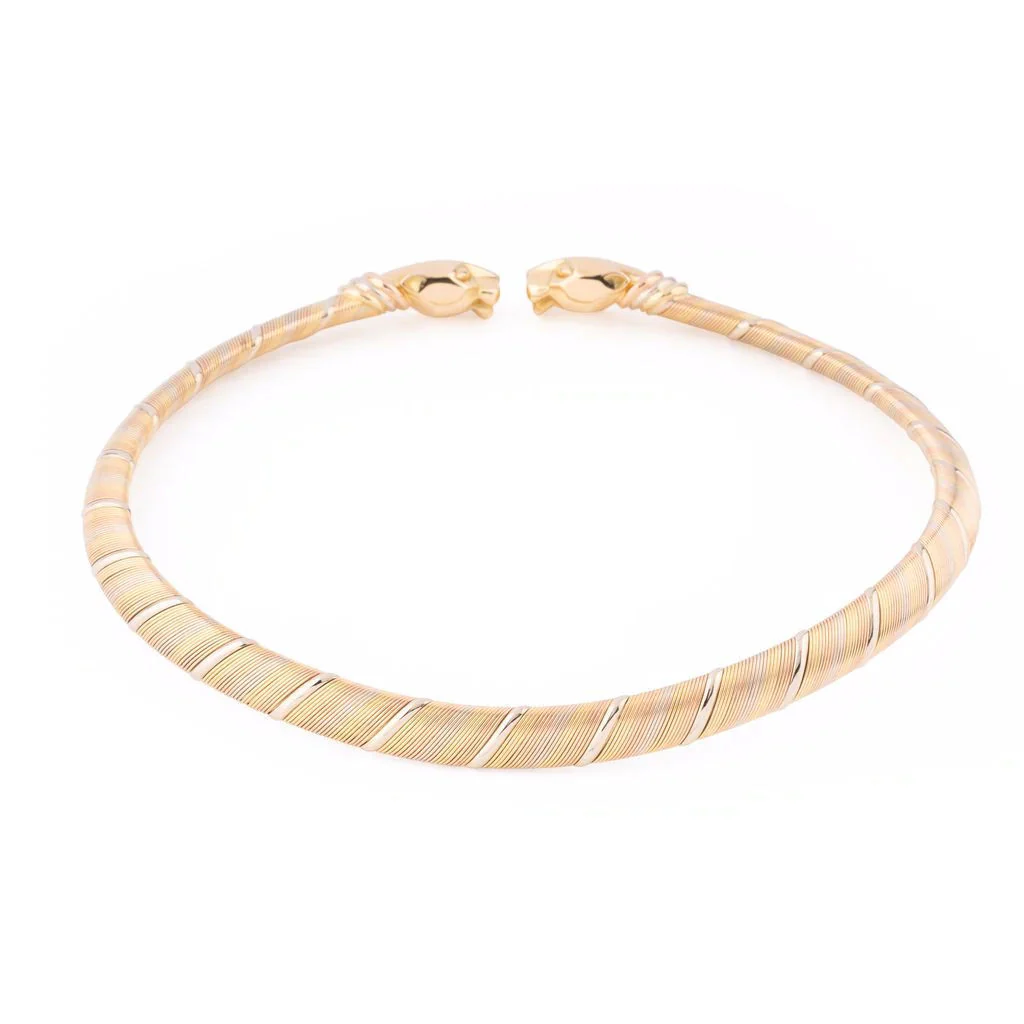Collier Torque CARTIER "Têtes de panthère" en 3 ors - Image 6