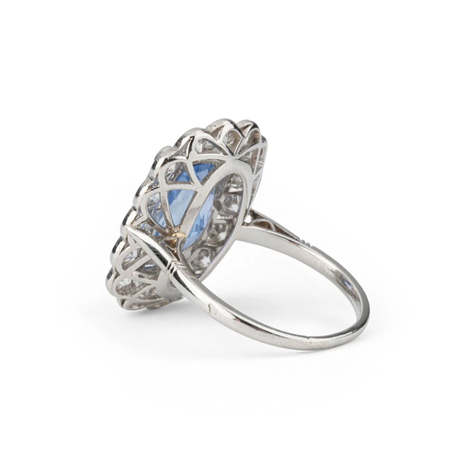 Bague Marguerite en platine, saphir et diamants - Image 5