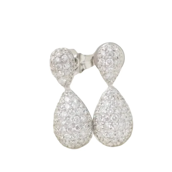 Pendants d'oreilles Pendantes en or blanc et diamants