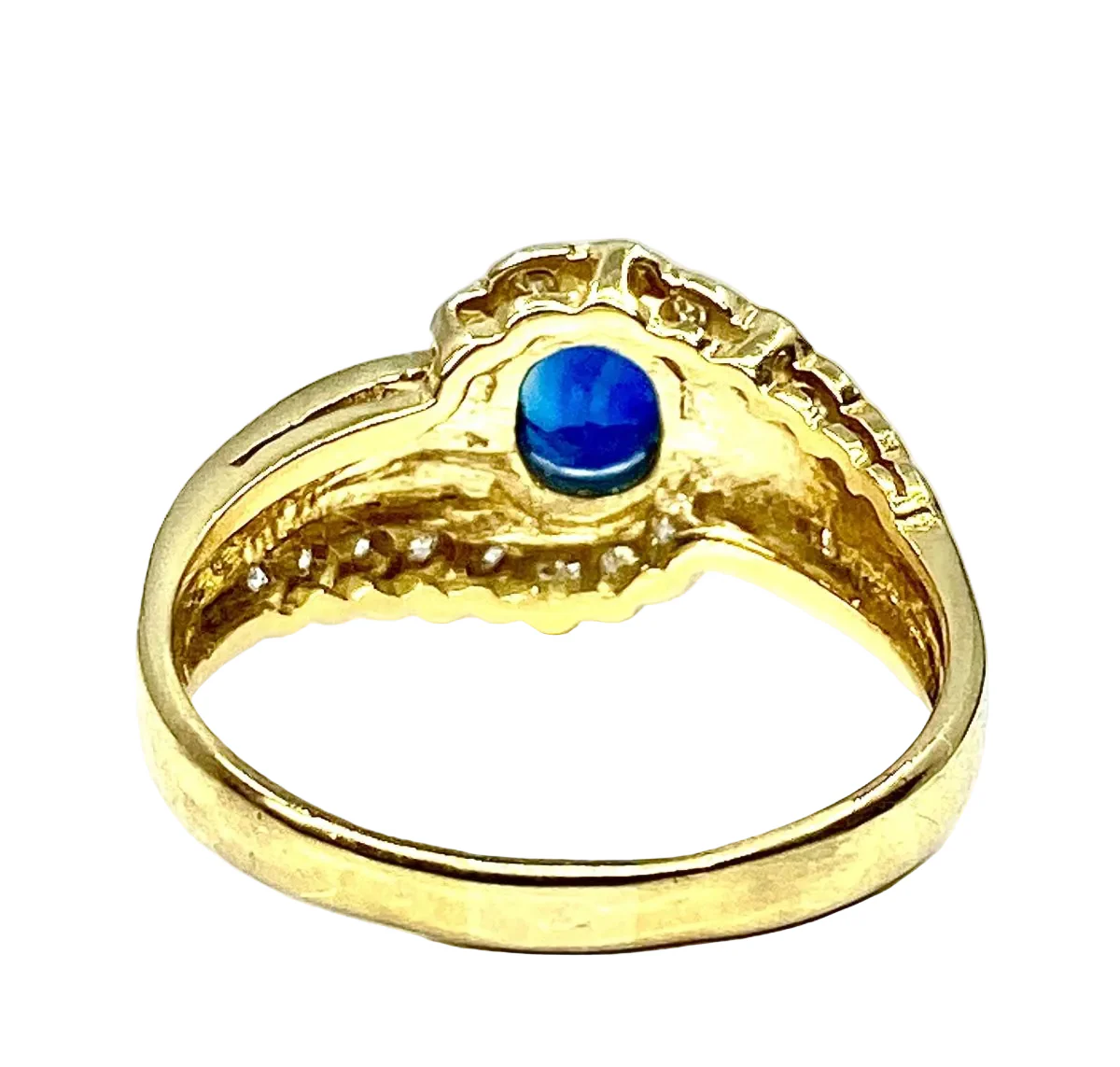 Bague en or jaune, saphir et diamants - Image 5