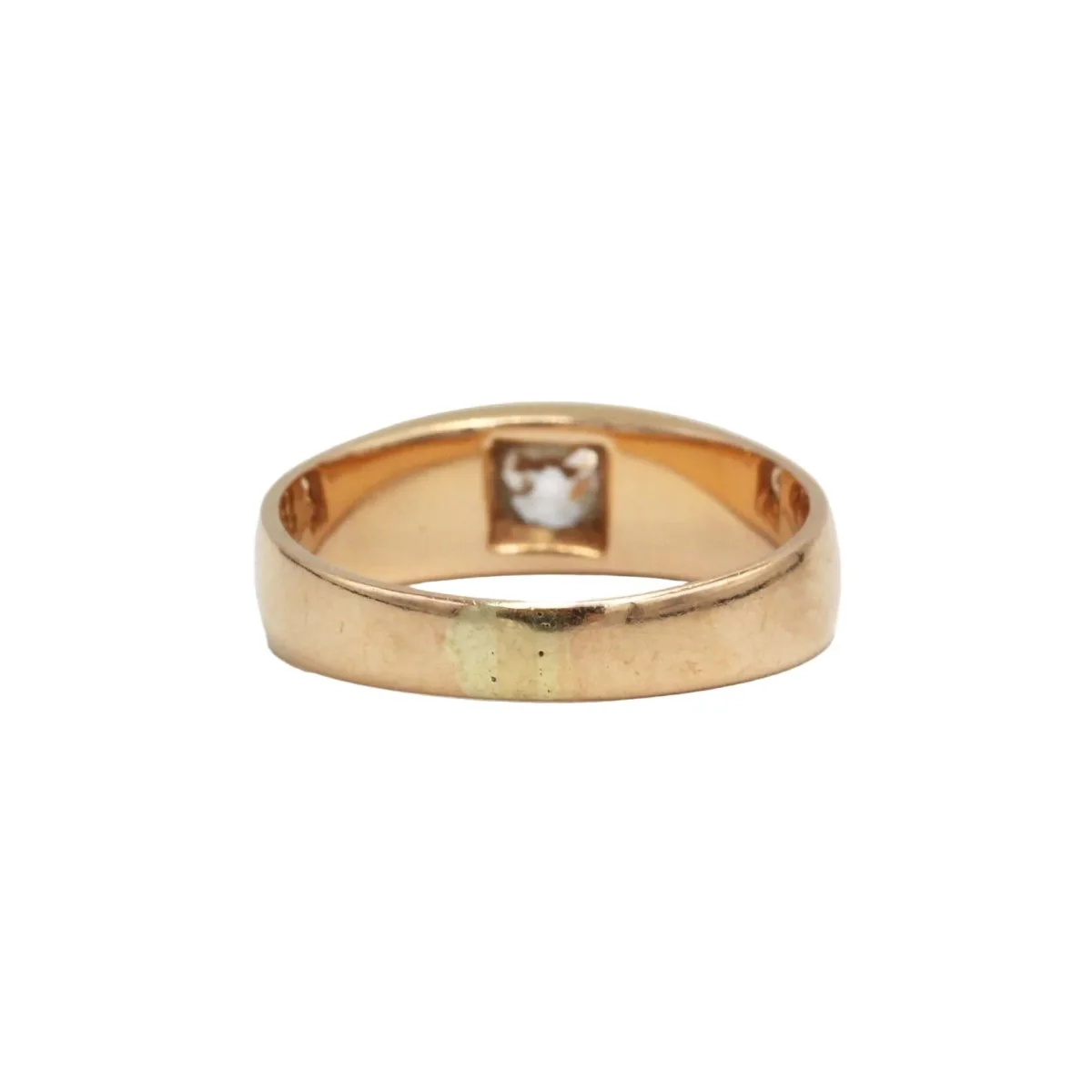 Bague Jonc en or rose et diamant - Image 4