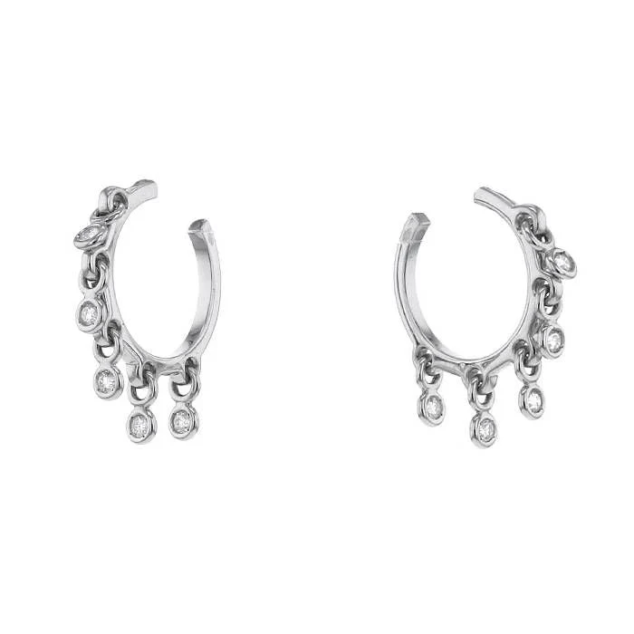 Boucles d'oreilles or blanc Dior Coquines