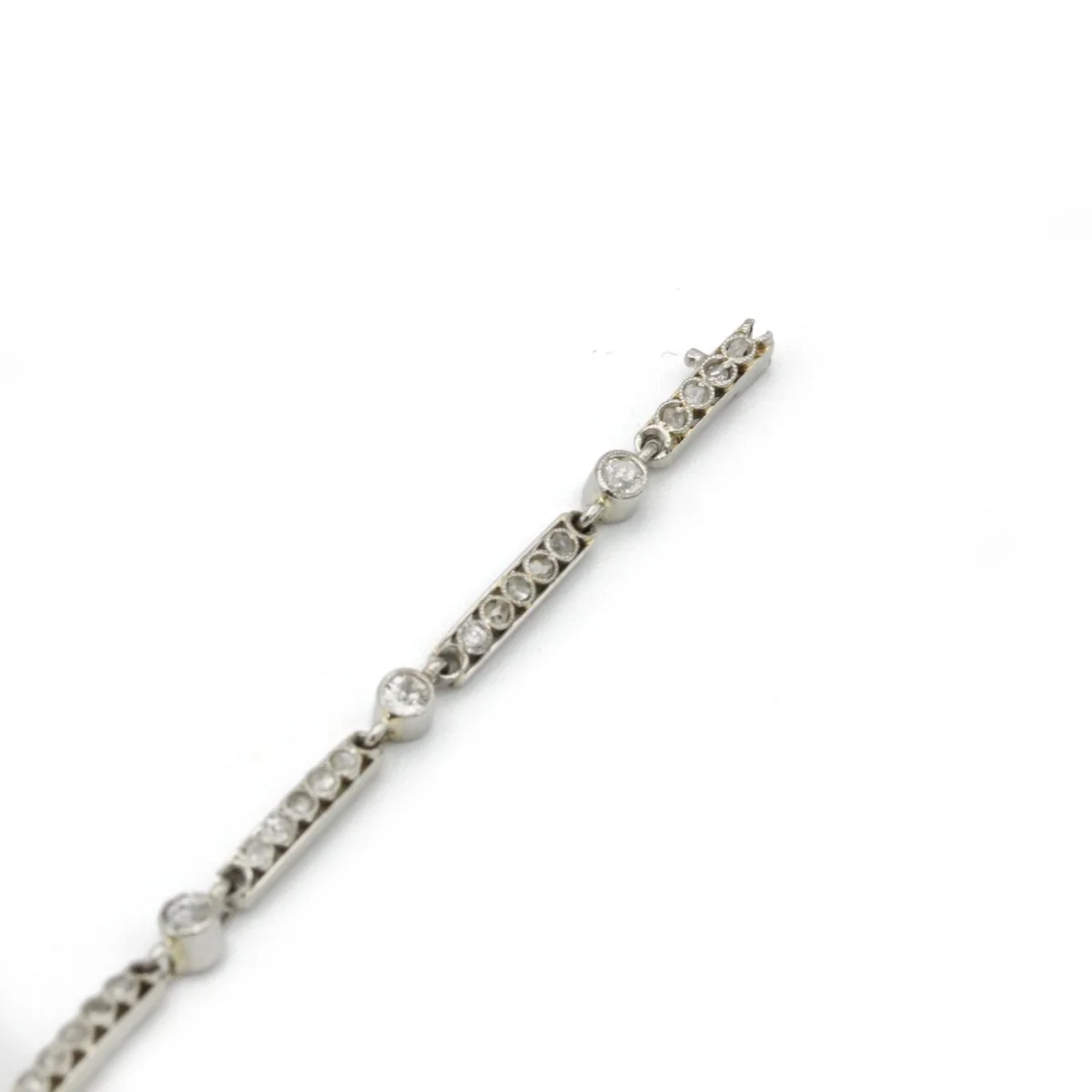 Bracelet - Platine, Diamants et Perles - Image 4