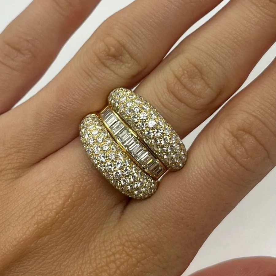 Bague or jaune et diamants 5 ct - Image 2