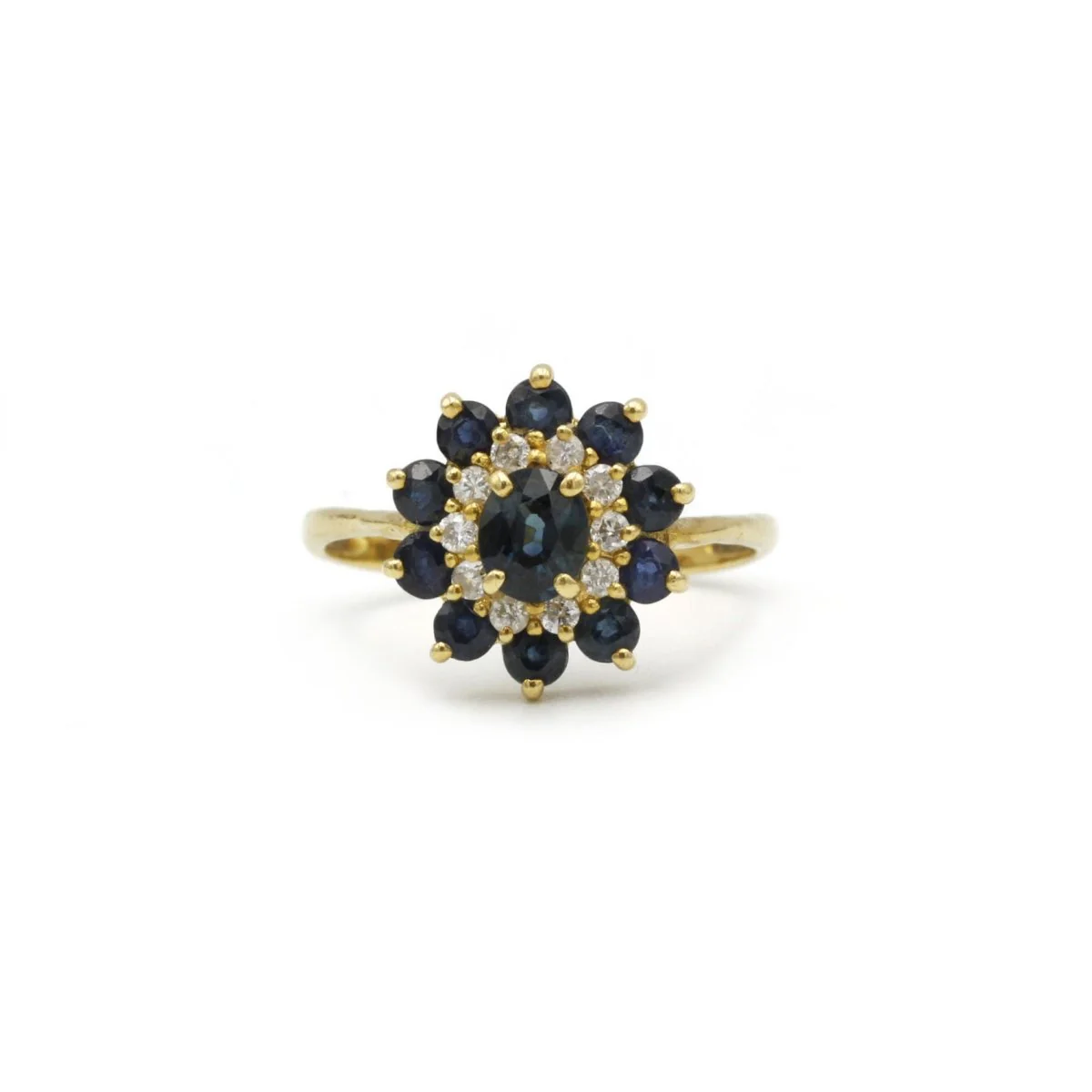 Bague - Or, Diamants et Saphirs