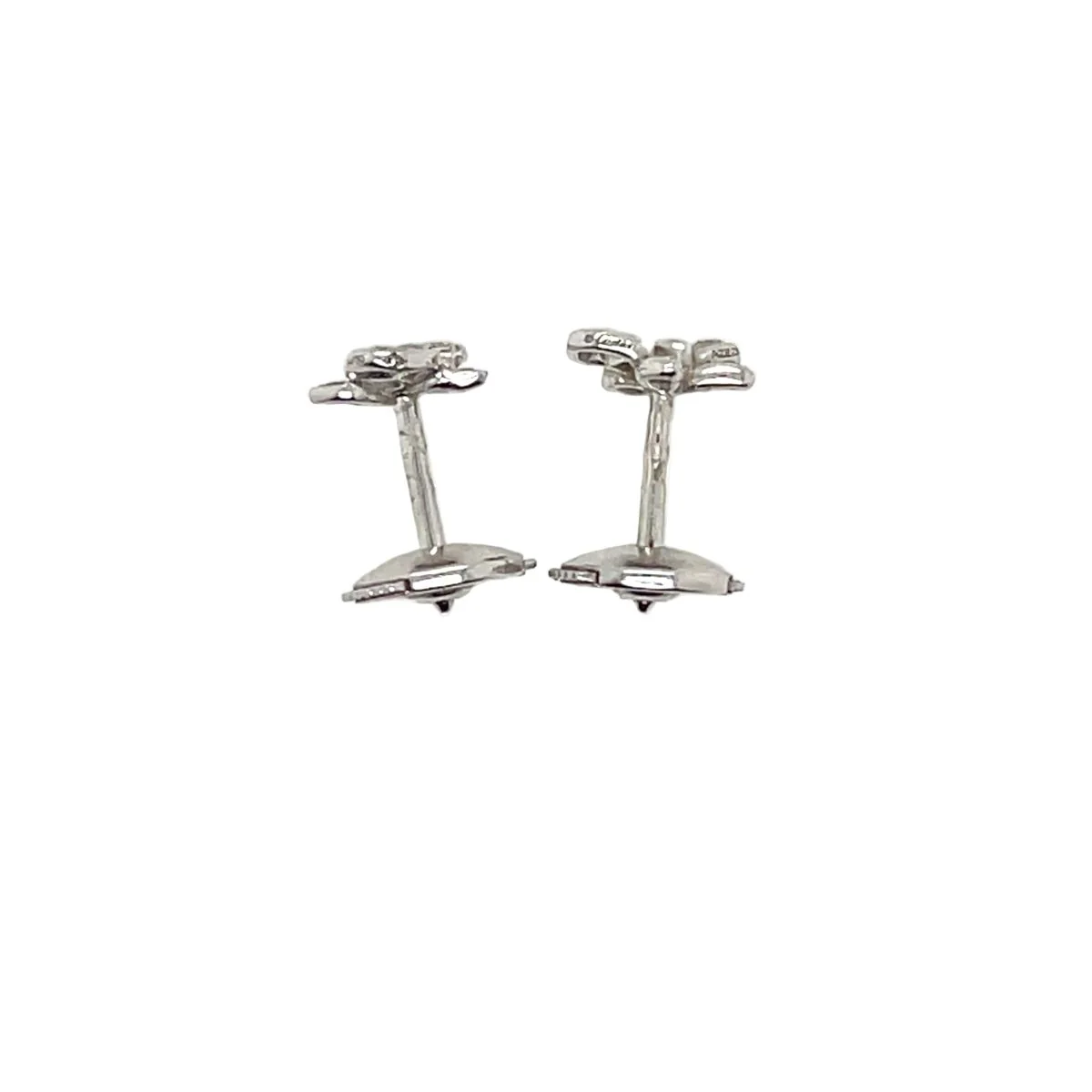 Boucles d'oreilles Puces CARTIER "Caresse d'orchidées" en or blanc et diamants - Image 2