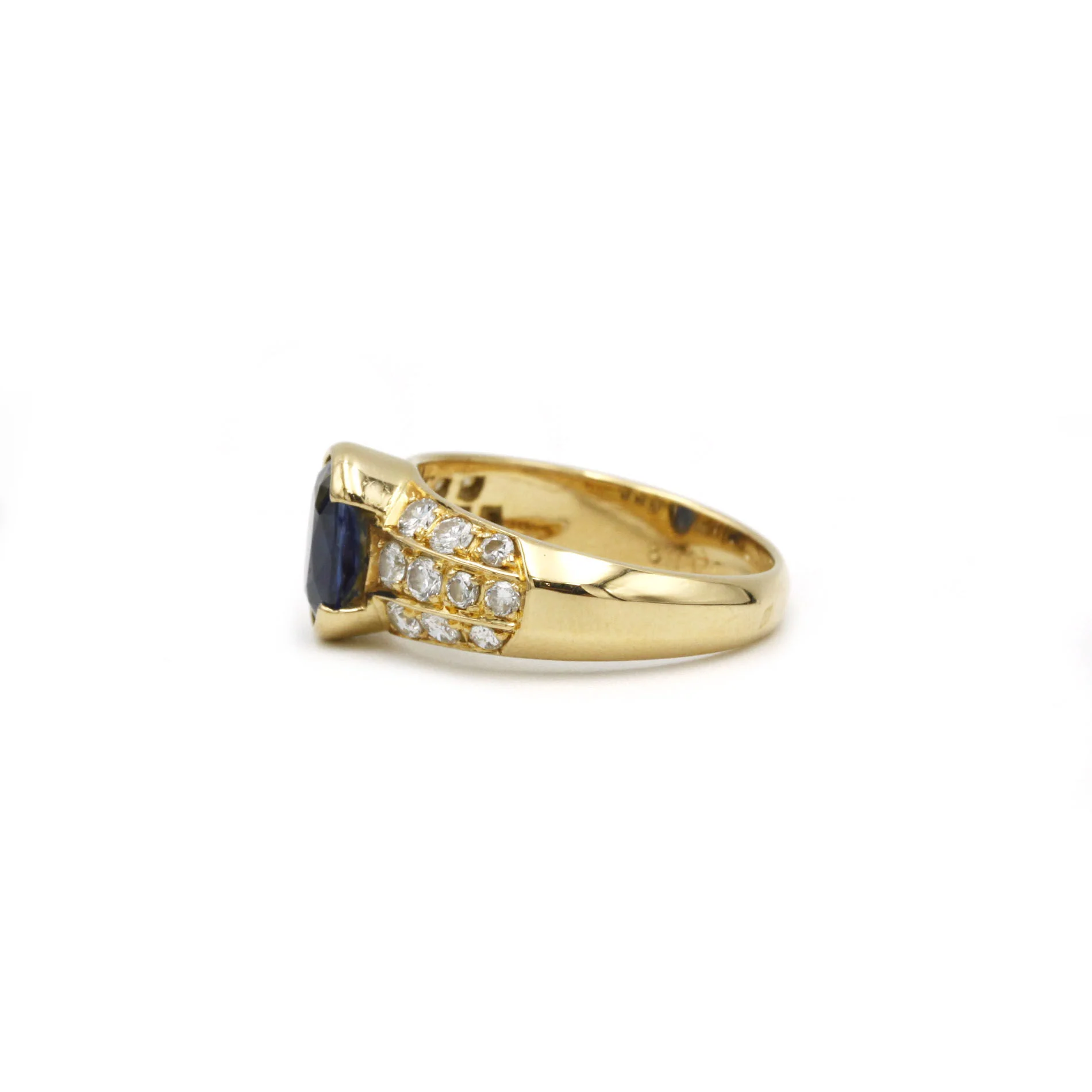 Bague - Or, Diamants & Saphir - Image 2