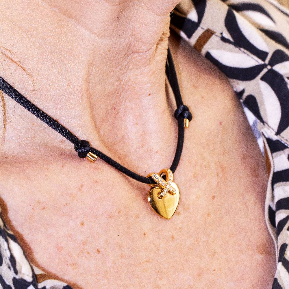 Collier CHAUMET "Liens Corazon" en or rose et diamants - Image 2