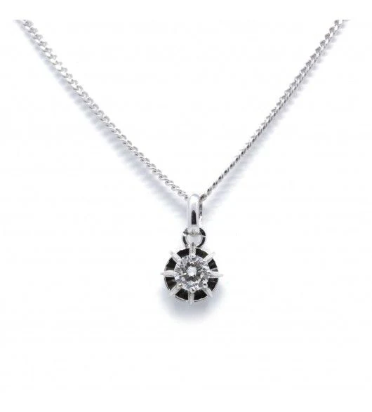 Collier Pendentif en or blanc et diamant