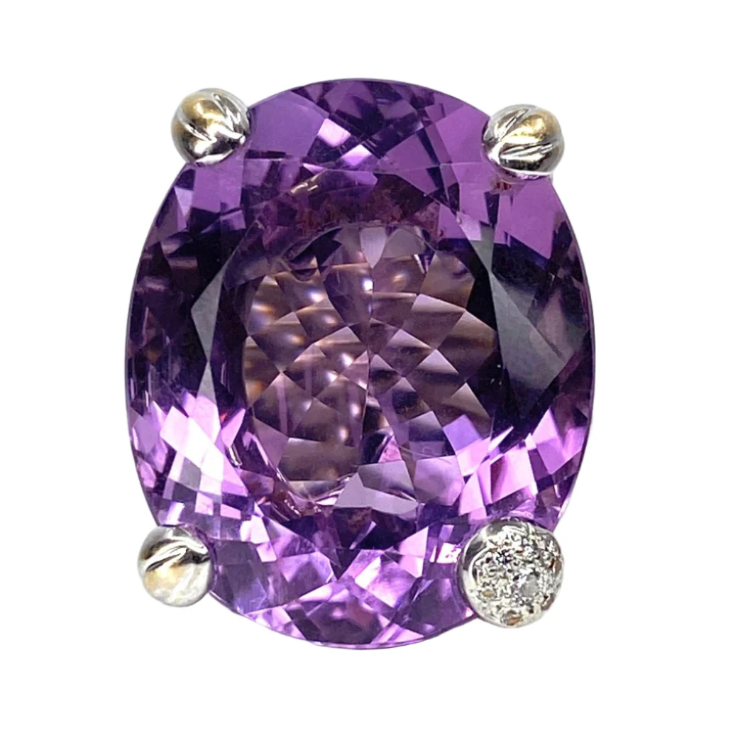 Bague Cocktail DIOR "Miss Dior" en or blanc, améthyste et diamants