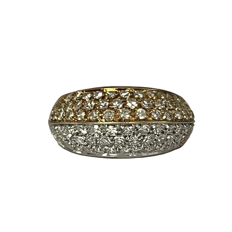 Bague Dôme en or jaune, or blanc et diamants