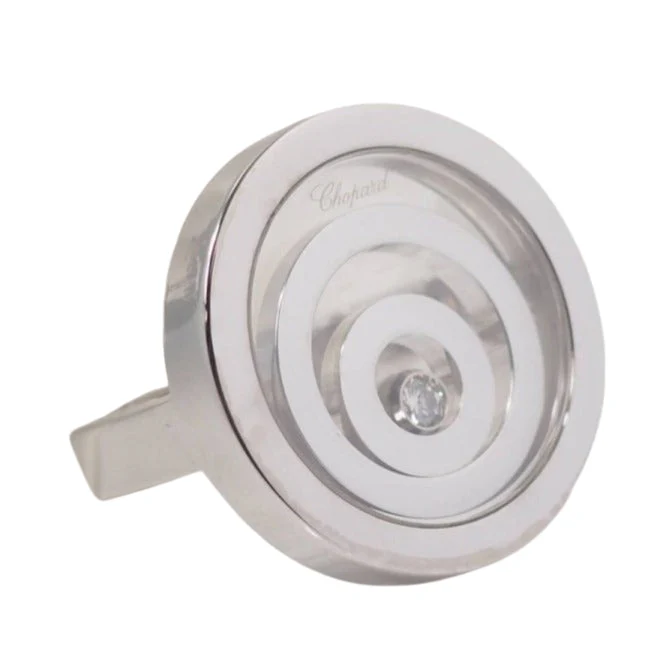 Bague CHOPARD "Happy Spirit" en or blanc et diamant mobile - Image 3