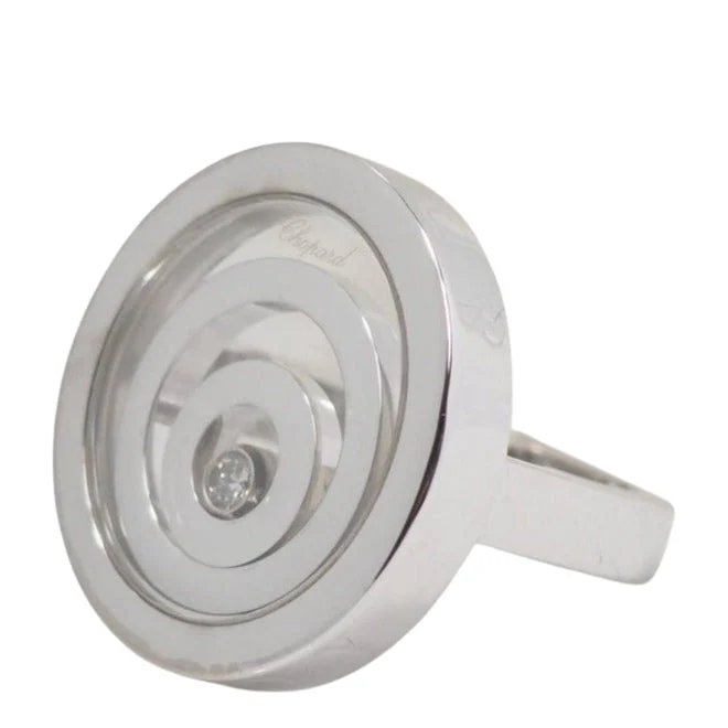 Bague CHOPARD "Happy Spirit" en or blanc et diamant mobile - Image 5