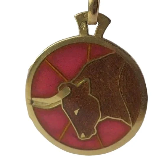 Pendentif CARTIER en or jaune et émail