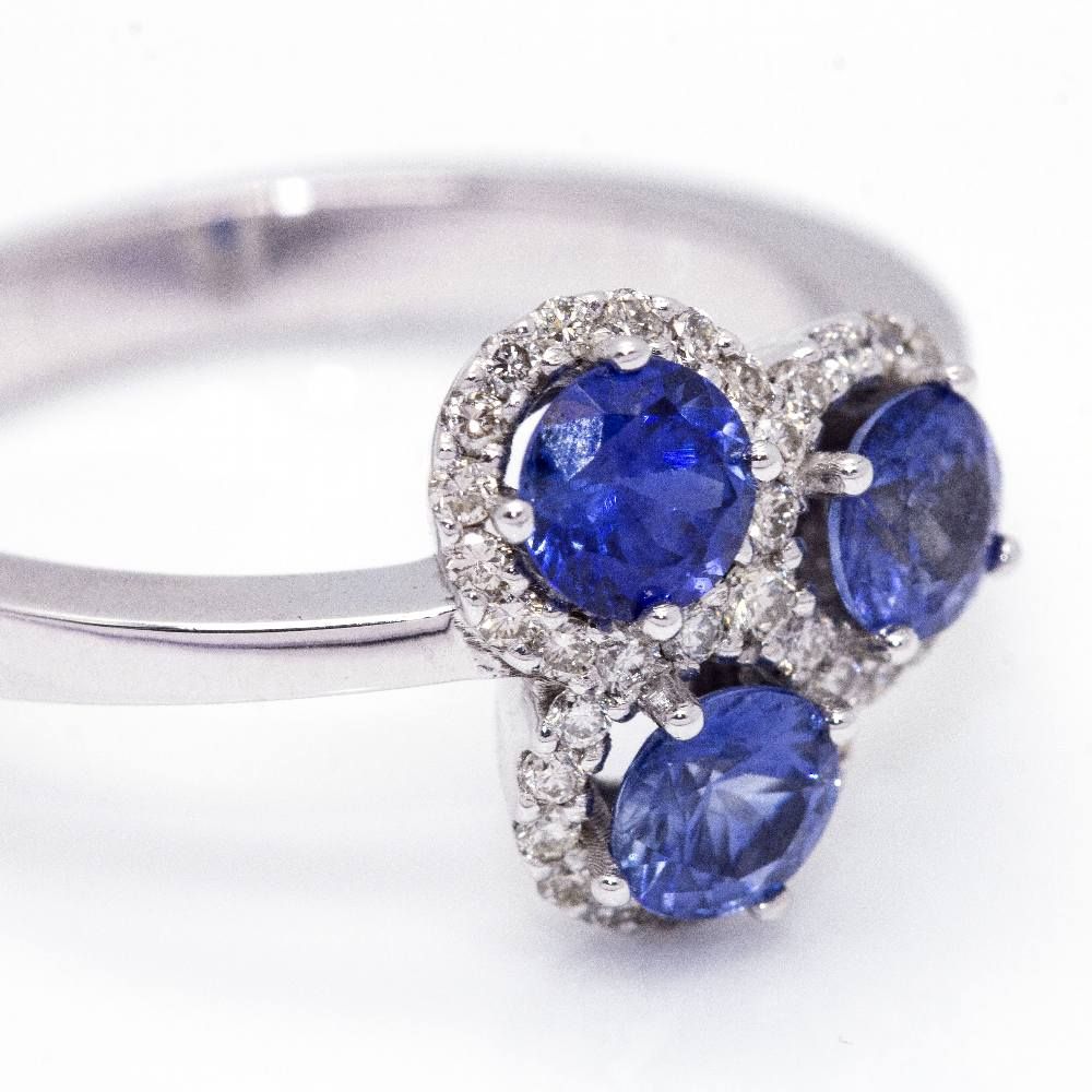 Bague TRIO en saphir et diamant - Image 6