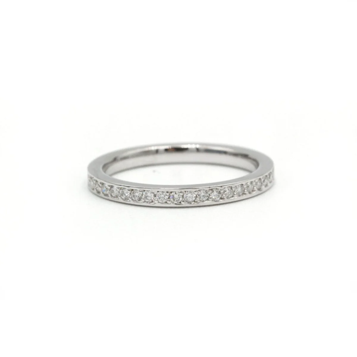 Demi-alliance - platine et diamants