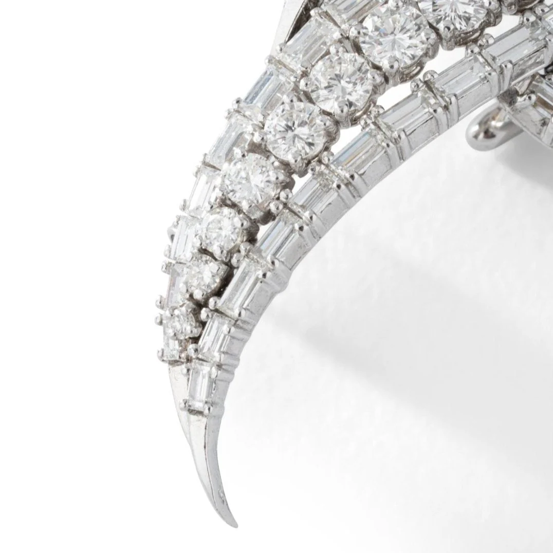Broche en or blanc et diamants - Image 3