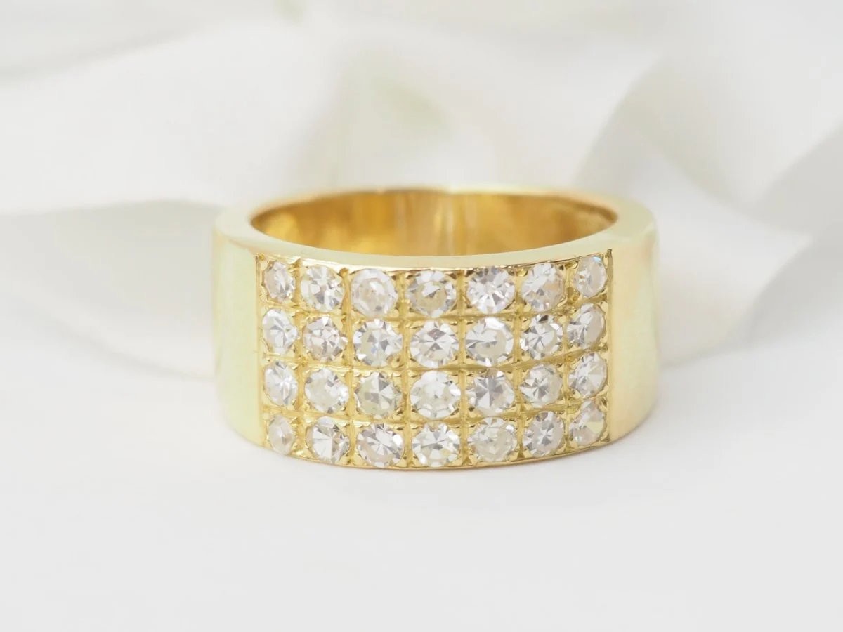 Bague ruban en or jaune et diamants - Image 3