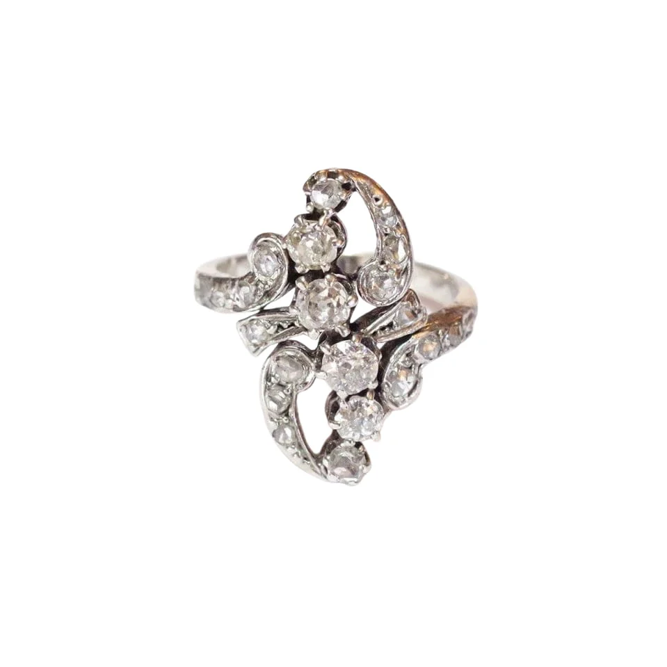 Bague Belle Epoque diamants en or