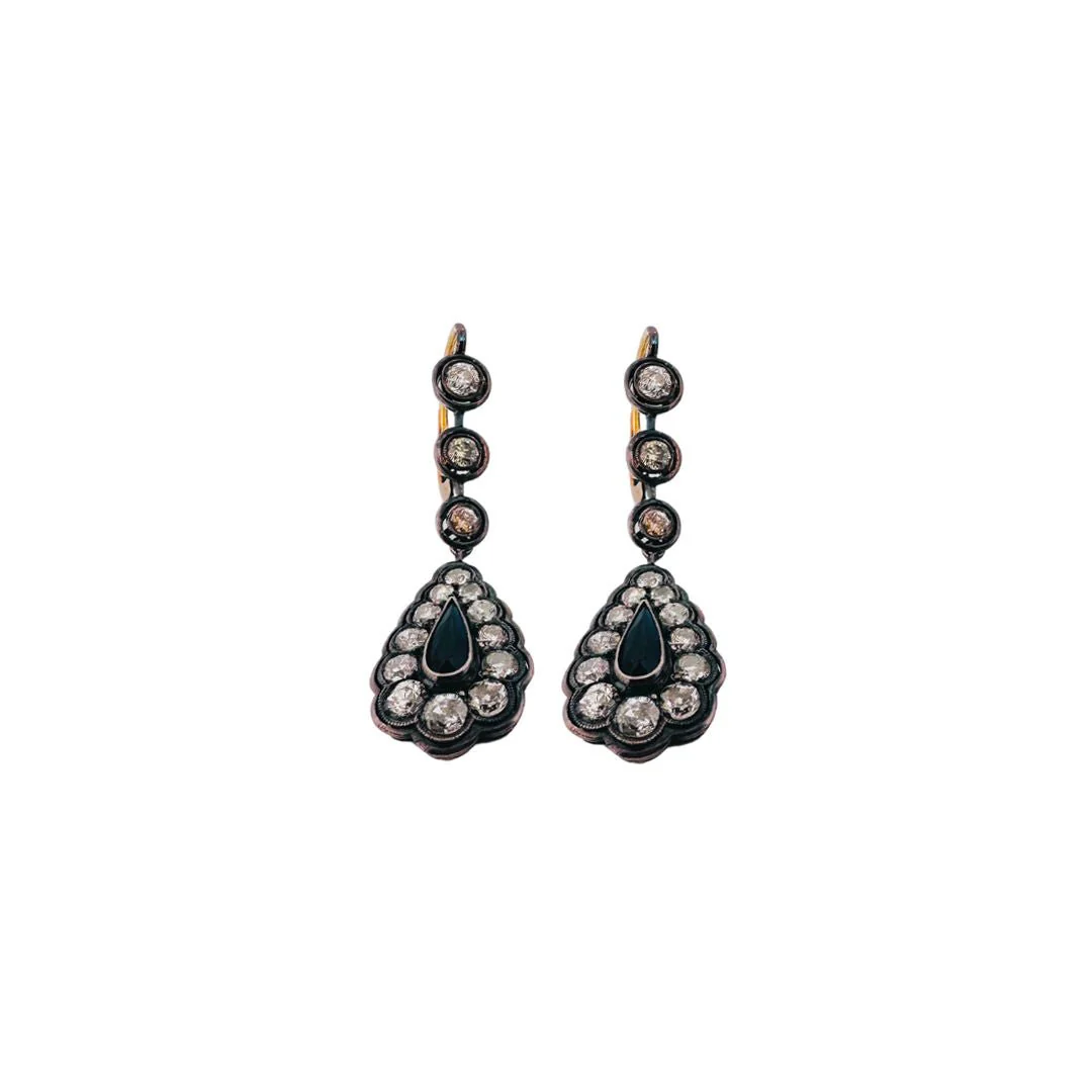 Boucles d'oreilles Dormeuses, saphirs et diamants - Image 3