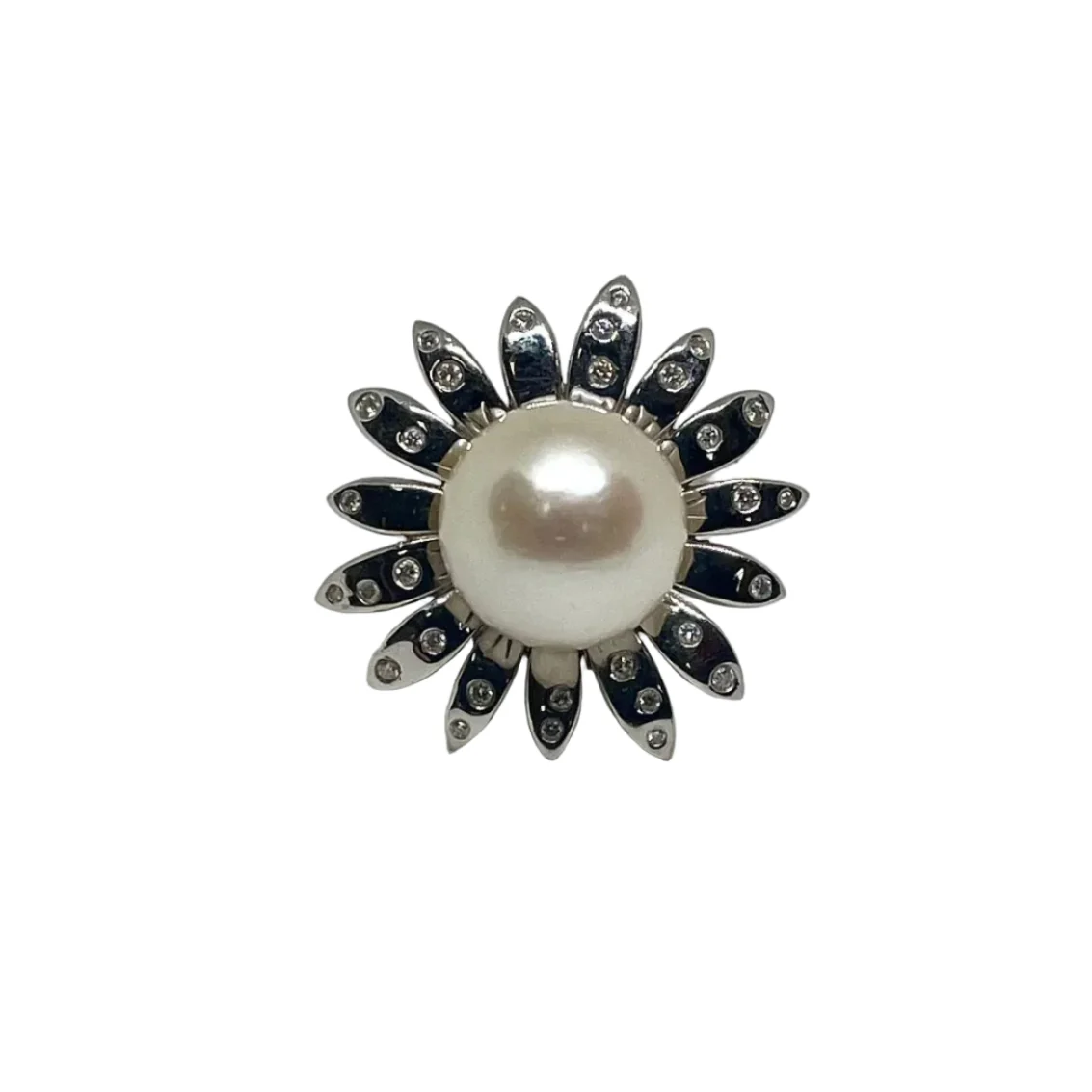 Bague Marguerite MAUBOUSSIN "Au café des 2 amours" en or blanc, perle et diamants