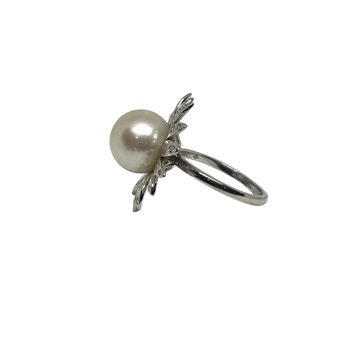 Bague Marguerite MAUBOUSSIN "Au café des 2 amours" en or blanc, perle et diamants - Image 2