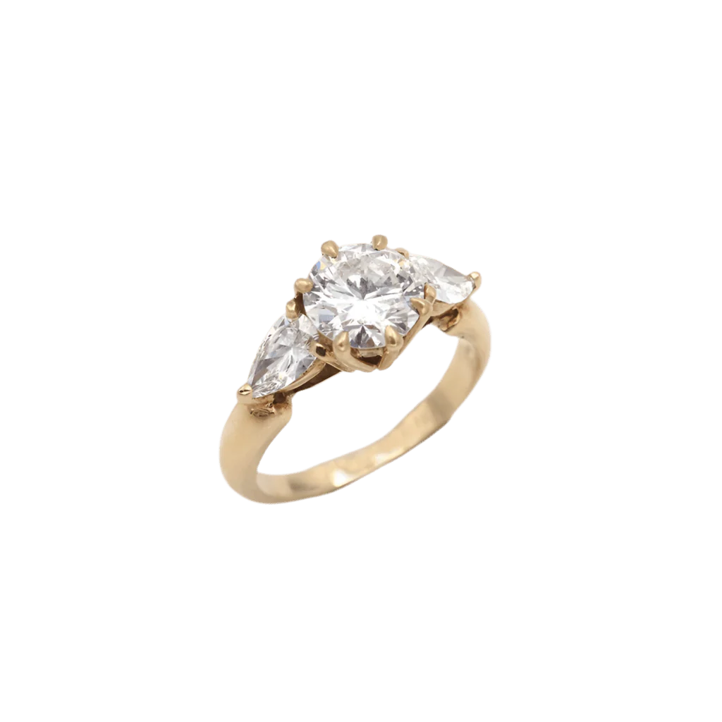 Bague Trilogie en or jaune et diamants - Image 4