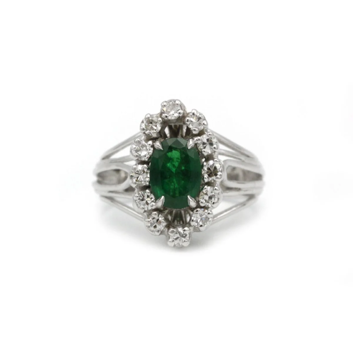 Bague - Or, Diamants & Emeraude