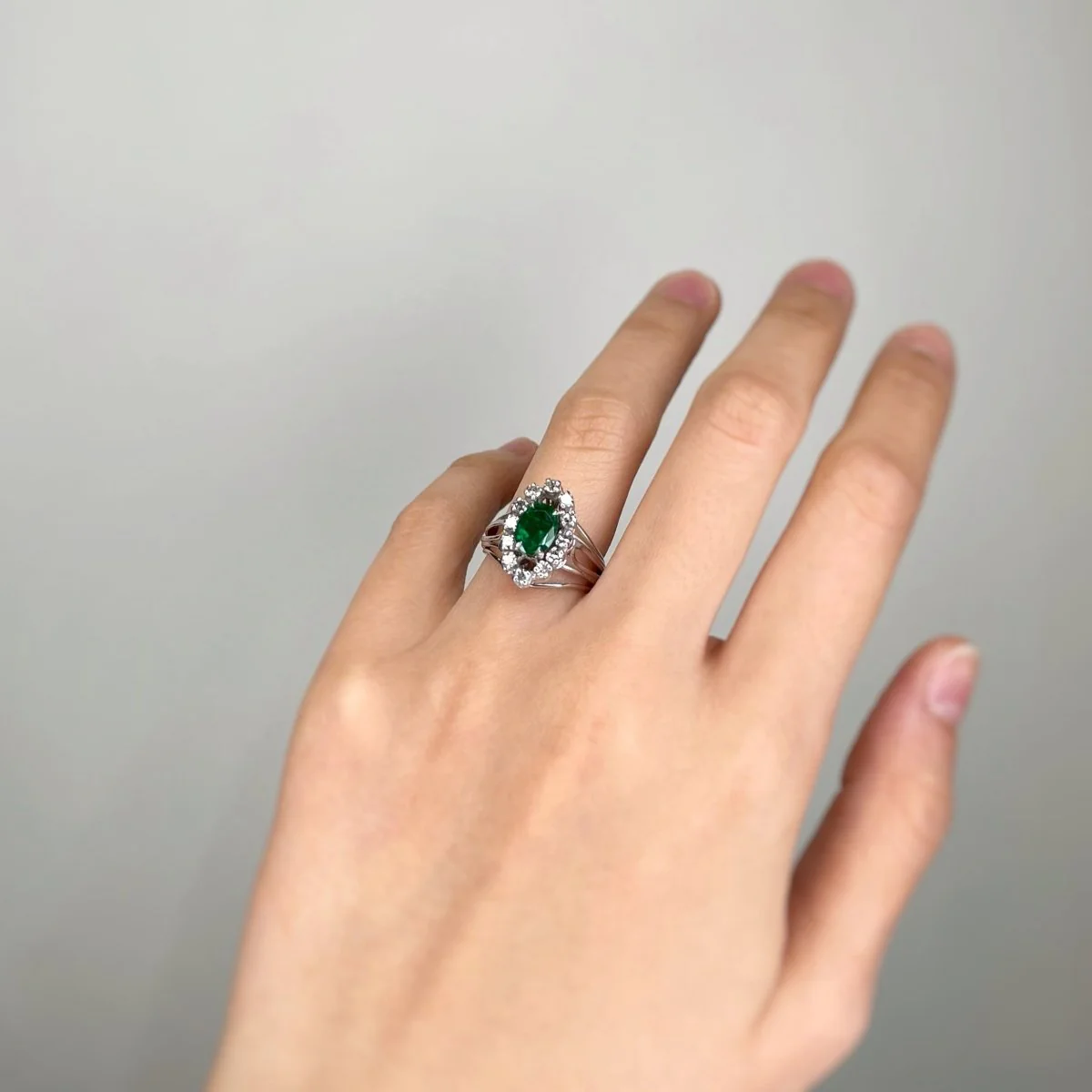 Bague - Or, Diamants & Emeraude - Image 4