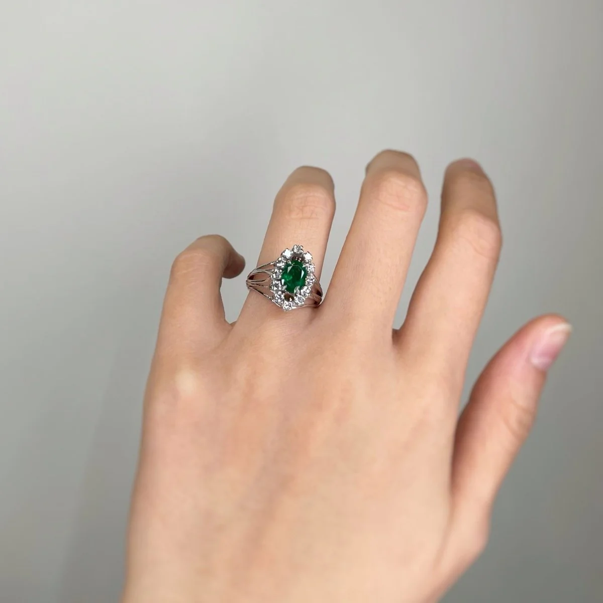 Bague - Or, Diamants & Emeraude - Image 5