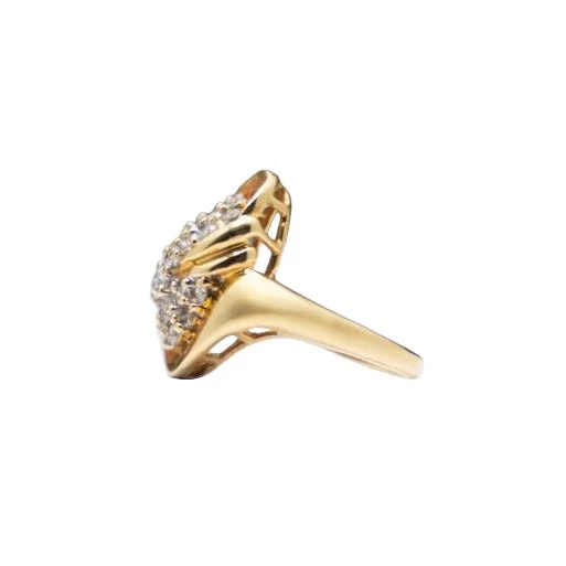 Bague Cocktail en or jaune et diamants - Image 3