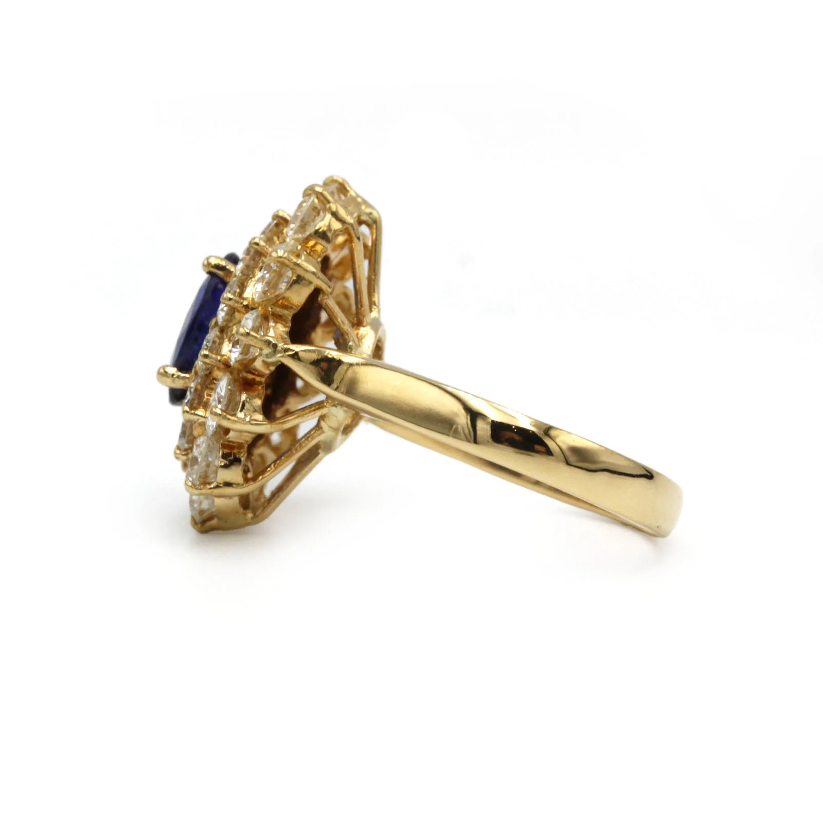 Bague Marguerite - Or jaune, Diamants & Saphir - Image 3