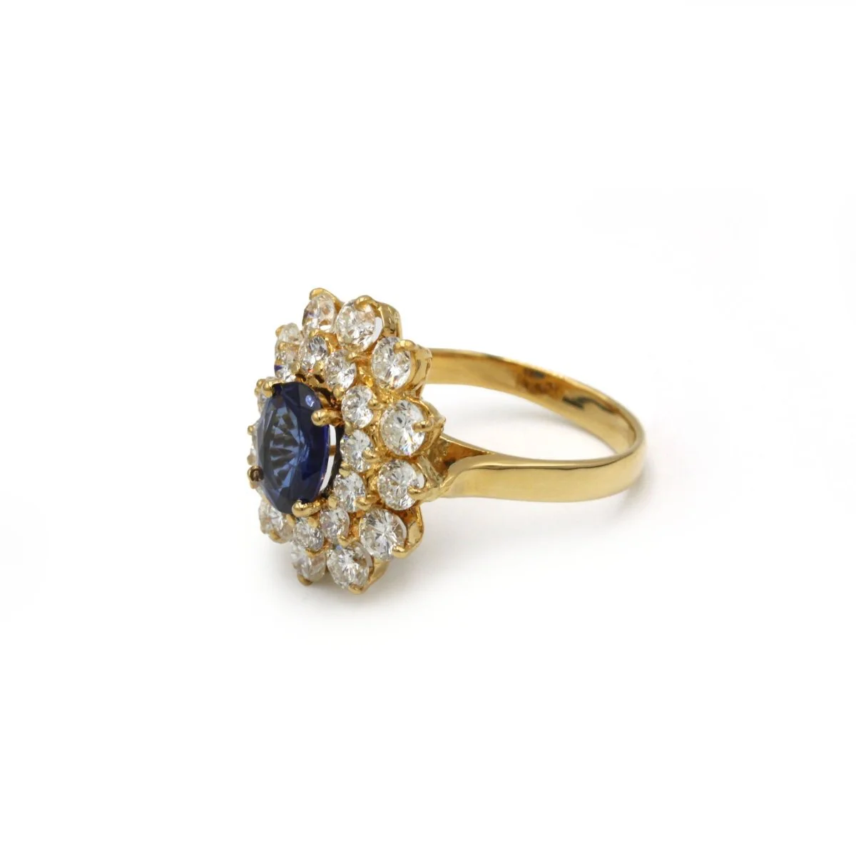 Bague Marguerite - Or jaune, Diamants & Saphir - Image 5