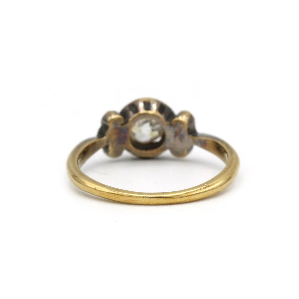 Bague ancienne Napoléon III solitaire - Or jaune 18K et diamants - Image 5
