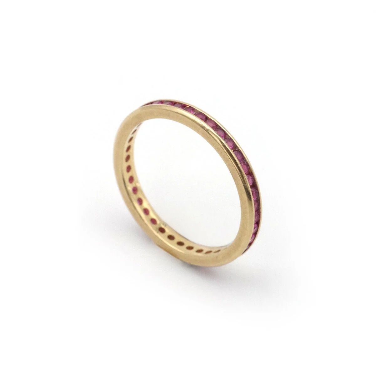 Bague Alliance en or jaune et rubis - Image 3