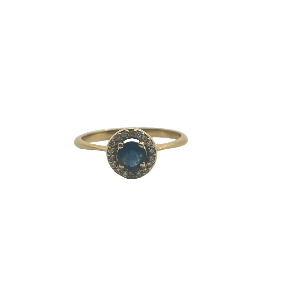 Bague en or jaune diamants et saphir - Image 4