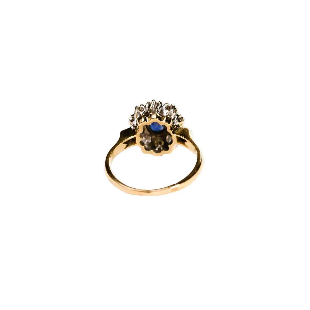 Bague Marguerite en or jaune, saphir et diamants - Image 4