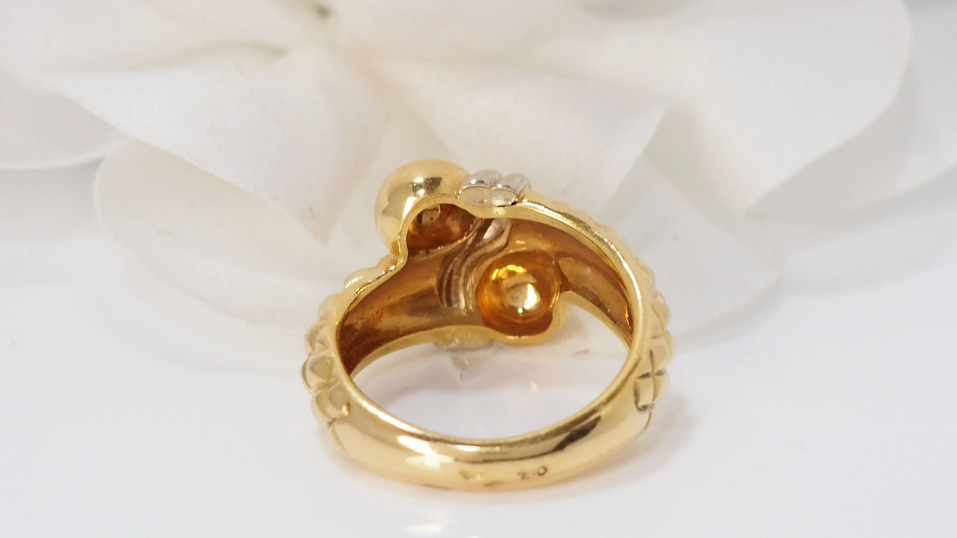 Bague Toi & Moi En Or Jaune Et Blanc - Image 6
