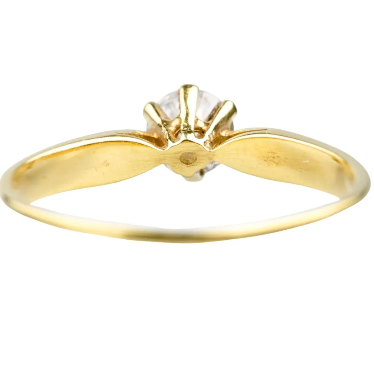 Bague Solitaire en or jaune et diamant - Image 3