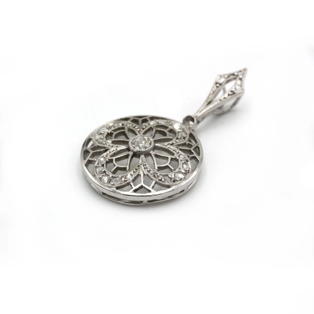 Pendentif Art-déco - Platine et diamants - Image 2