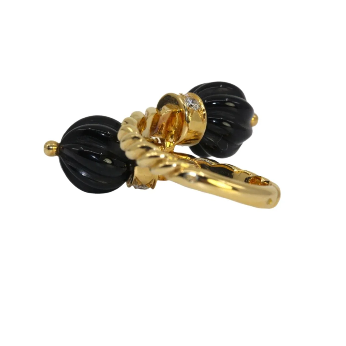 Bague Toi & Moi CHAUMET en or jaune, onyx et diamants - Image 3