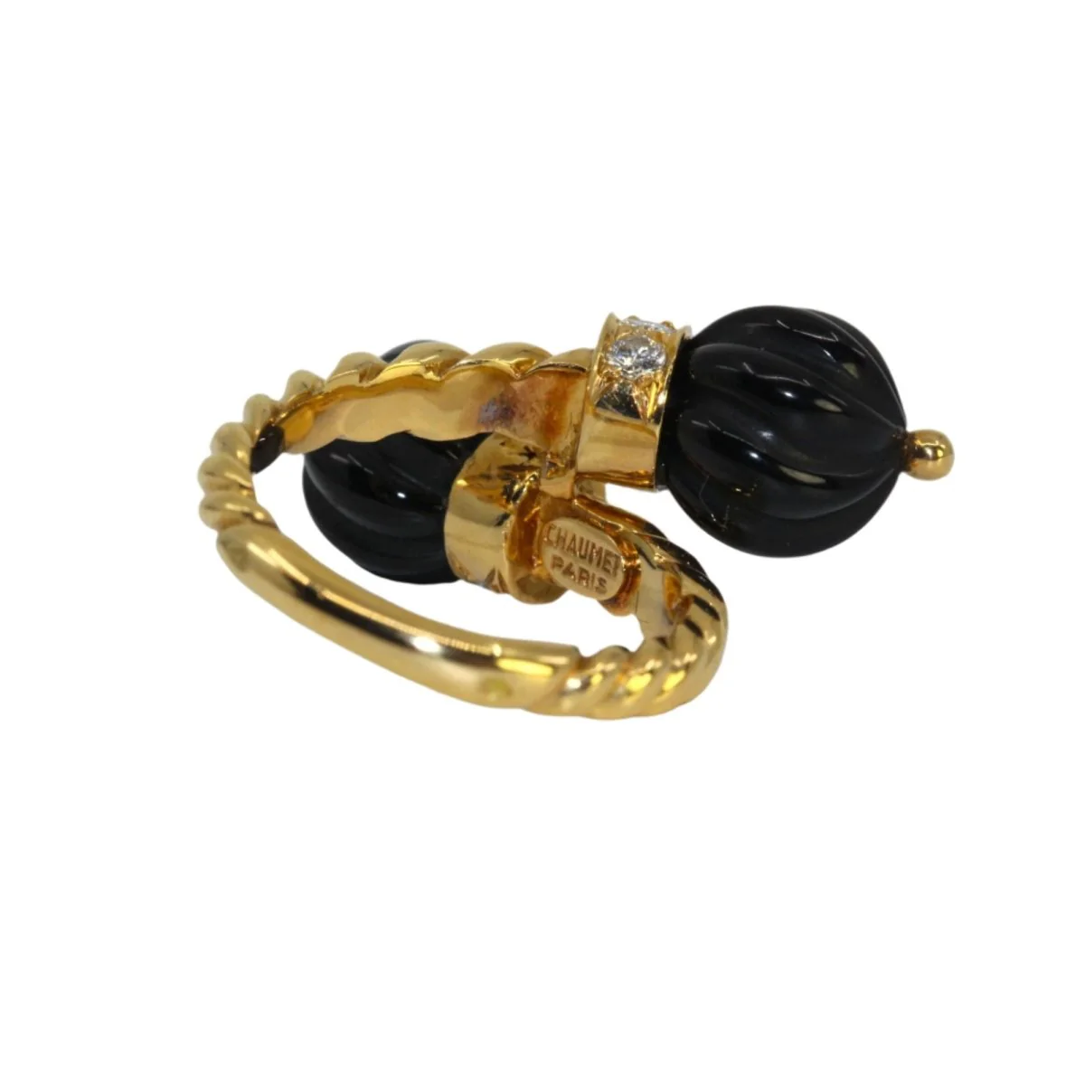 Bague Toi & Moi CHAUMET en or jaune, onyx et diamants - Image 5