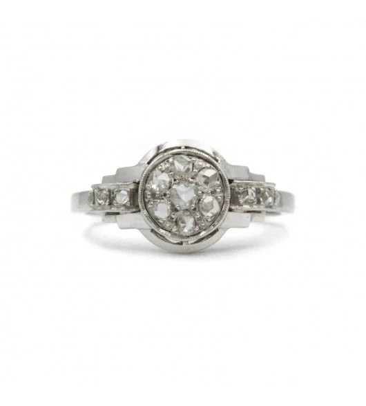 Bague - Or. Platine & Diamants