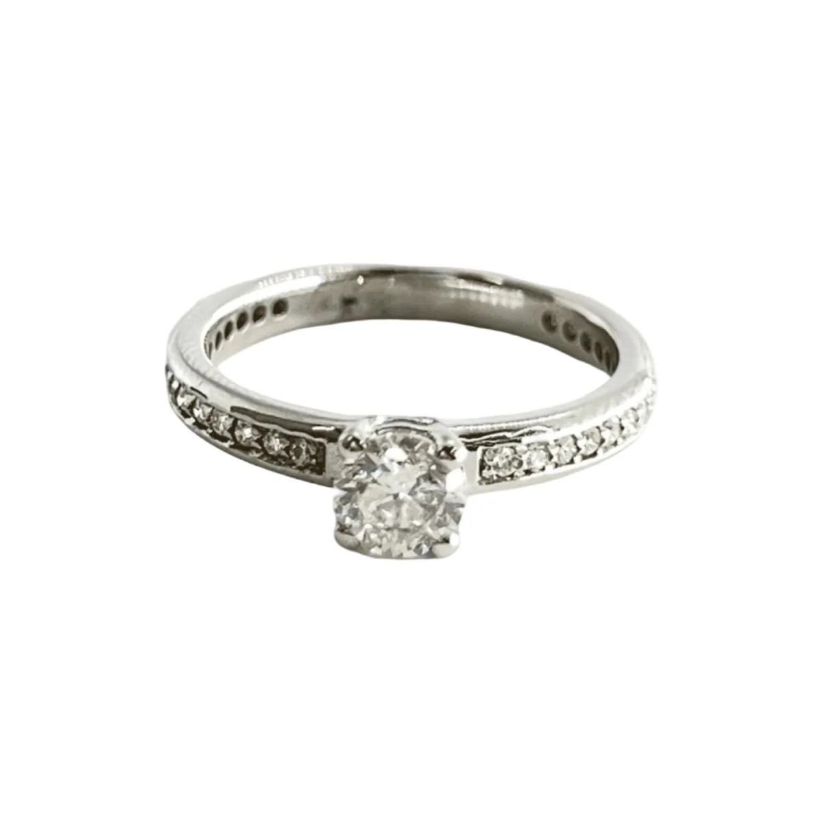 Bague solitaire or blanc et diamants 0,80 ct