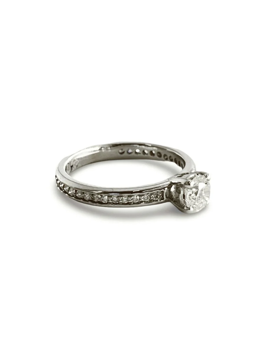 Bague solitaire or blanc et diamants 0,80 ct - Image 3
