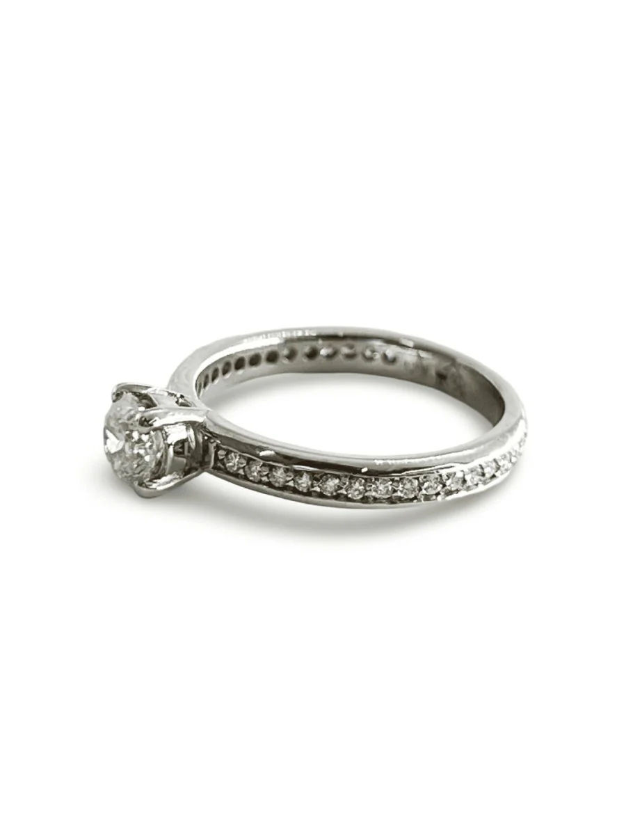 Bague solitaire or blanc et diamants 0,80 ct - Image 4