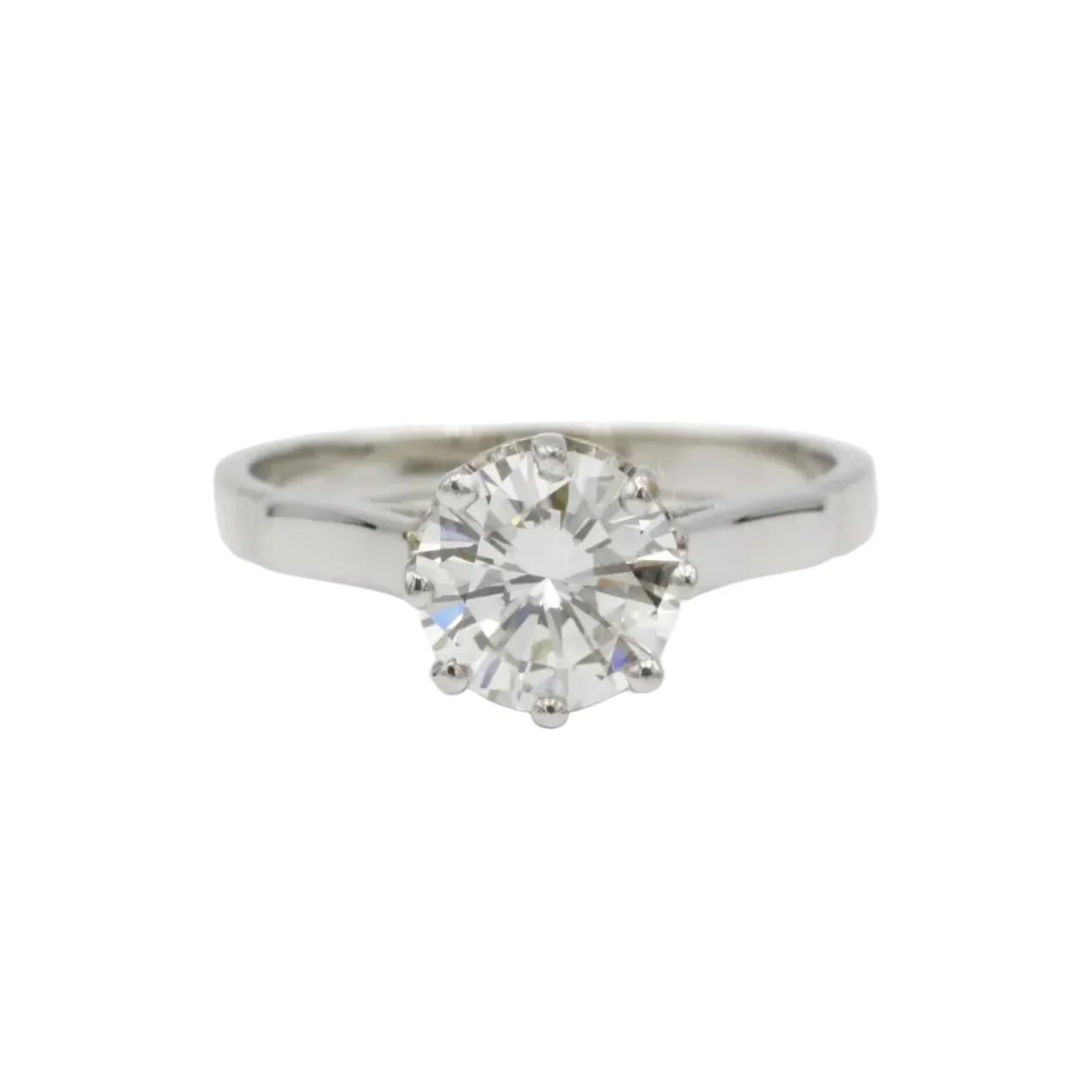 Bague Solitaire en or blanc, platine et diamant