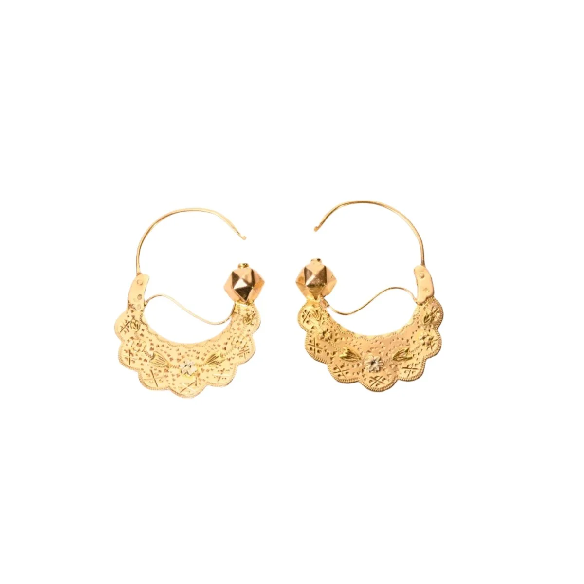 Boucles d'oreilles créoles savoyardes trois ors